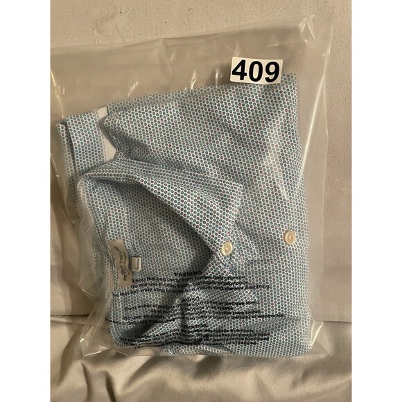 Peter Millar Polo Shirt Men Size XL Blue Dot Pattern Summer Comfort Short Sleeve - Picture 7 of 7